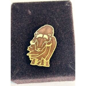 Vintage Buffalo '80 Gold Tone Metal Lapel Hat Pin
